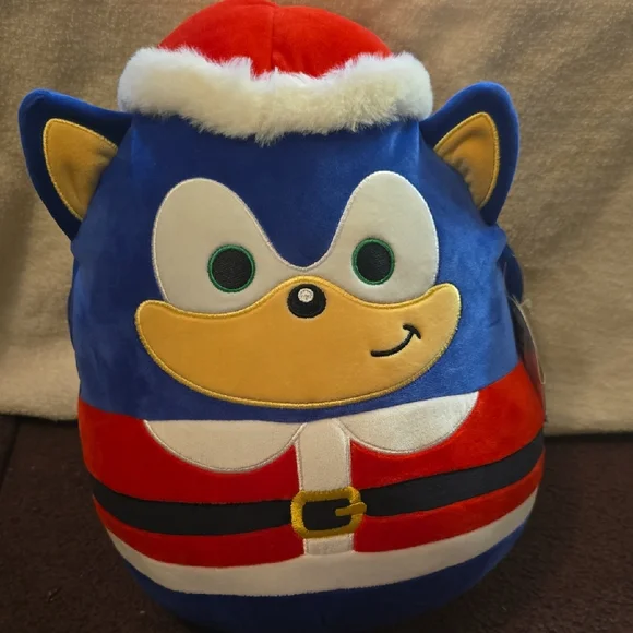 New Squishmallow Santa Sonic 15 In Stuffed Animal Rounded Bottom - Picture 1 of 5